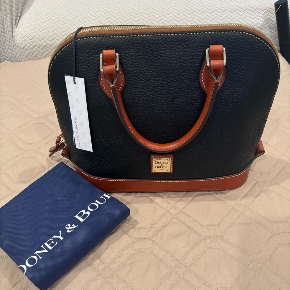 Dooney & Bourke Zip Zip Satchel Handbag Premium Pebble Grain Leather NWT